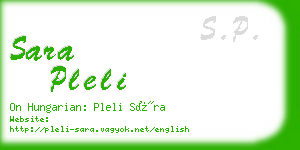 sara pleli business card